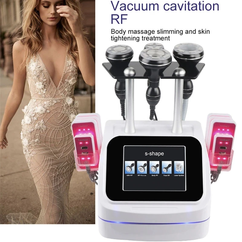 

Best 40K S shape Ultrasonic Vacuum Cavitation Body Slimming Machine With Lipolaser Pads Negative Pressure Sculpting Apparatus