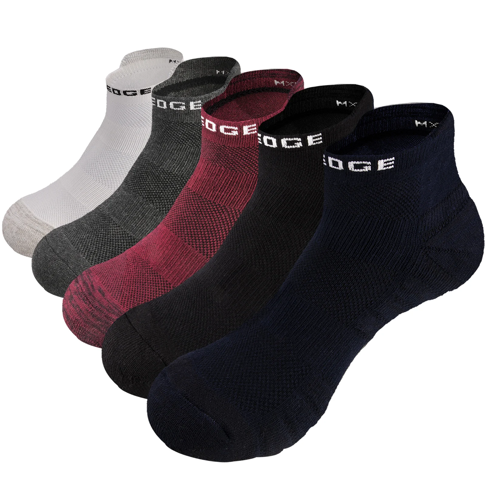 YUEDGE Mens Cushioned Cotton Athletic Cycling Running Ankle Socks For Size 37-44 EU