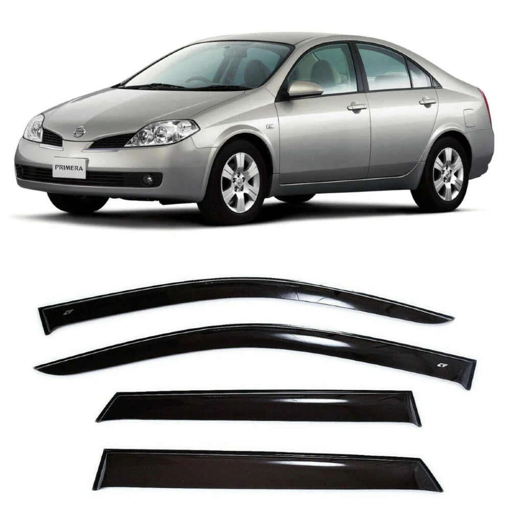 Дефлекторы окон NISSAN PRIMERA (2002-2008; кузов P12) седан, комплект 4шт,  ветровики от дождя и солнца "COBRA TUNING" (N11002) | АлиЭкспресс