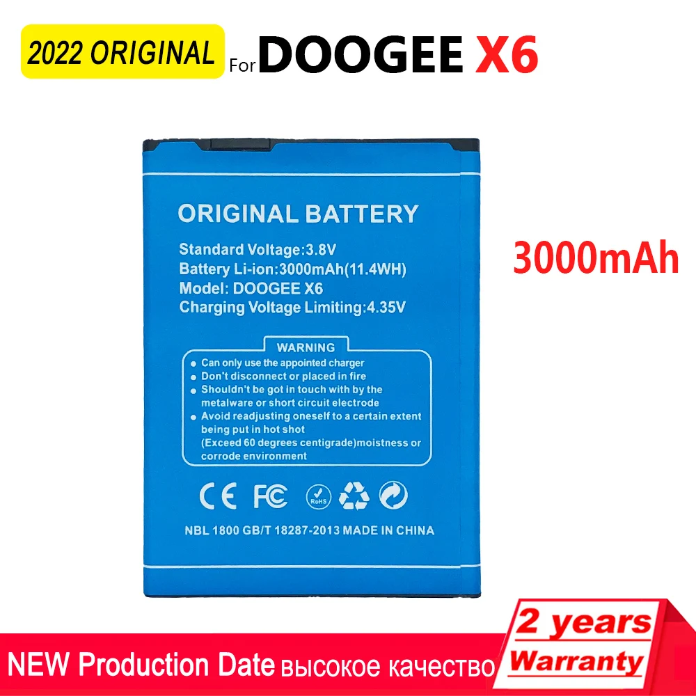 

100% Original 3000mAh X6 Battery Phone For Doogee X6 Pro High quality Batteries With Tracking Number