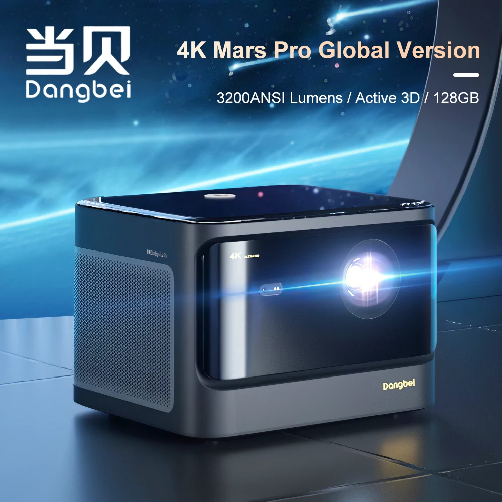 Лазерный проектор Dangbei Mars Профессиональный проектор 4K 3200ANSI люмен с памятью 128 ГБ активный 3D Wifi Smart TV видео домашний кинотеатр - Апрельский топ товаров с Али