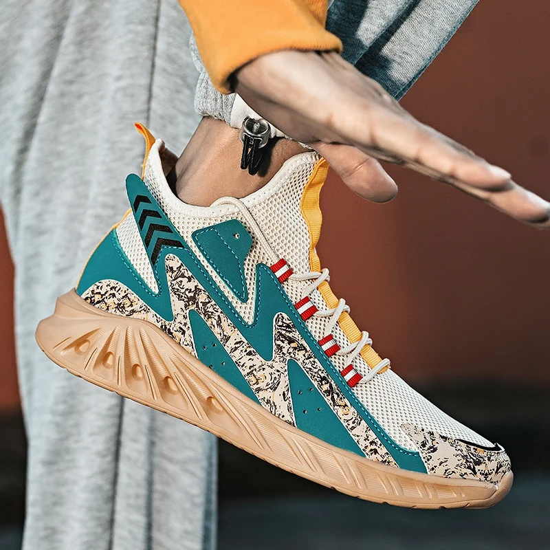 Shoes Breathable Wedges Colorful Striped Platform Sneakers