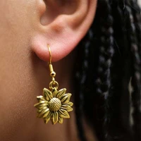 elegant sunflower earrings for women fashion korean earring wedding party jewelry gifts boucle oreille femme pendientes