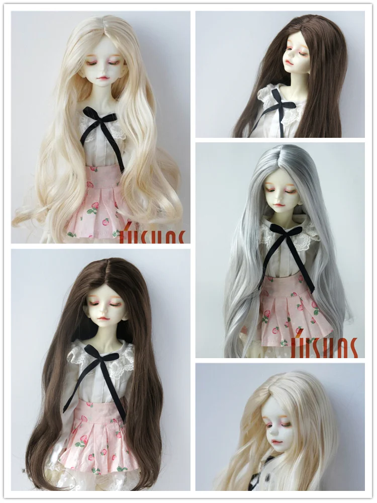 

JD028B All Sizes Long Mid Parting Curly BJD Synthetic Mohair Wig For 1/12 1/6 1/4 1/3 Doll Hair YOSD MSD SD Blythes Accessories