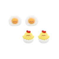 original design kawaii chick and egg stud earrings cute cartoon silver chicken earrings simple jewelry