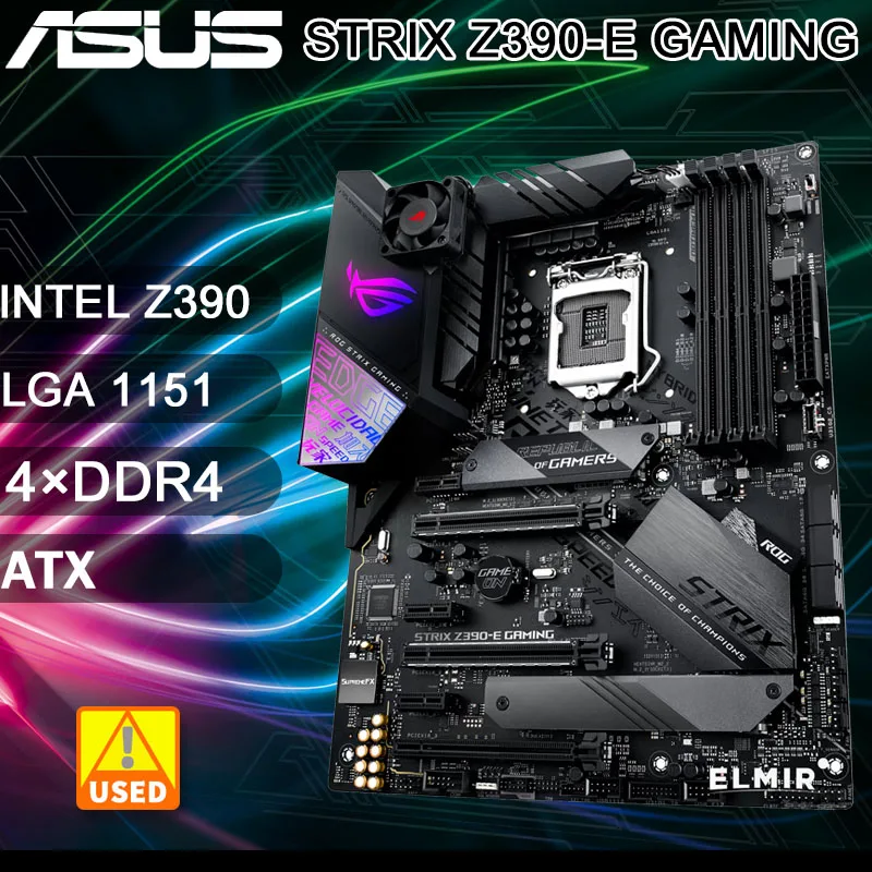 1151 Материнская плата Intel Z390 ASUS ROG STRIX Z390-E GAMING DDR4 64 Гб M.2 PCI-E 3,0 SATA3 USB3.1 для ядра 9-го/8-го поколения i9/i7/i5/i3