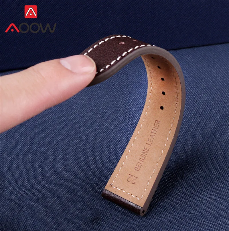 22mm Genuine Cowhide Leather Strap for Citizen CA0695-17E CA4210 AW1360 Stainless Steel Buckle Men Brown Bracelet Watch Band