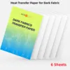 HTVRONT 6 Sheets 8.5x11in Heat Transfer Paper For Dark Fabric Cotton T-Shirt Printing DIY Iron On Printable Heat Transfer Vinyls
