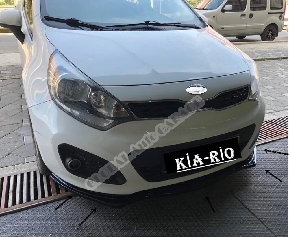 Для Kia Rio накладка на передний бампер губа 2005-2020 пианино глянцевый черный