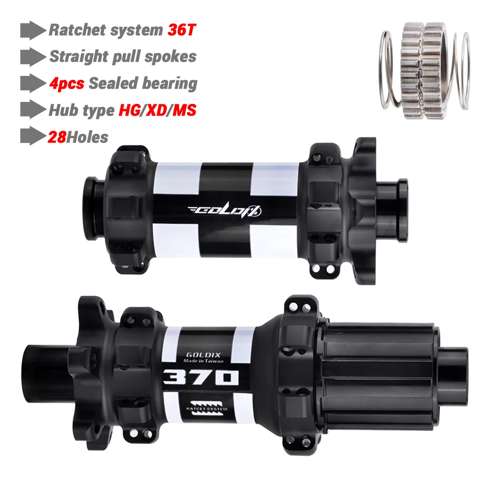 GOLDIX M370 велосипедная Ступица с 28 отверстиями прямая Тяговая спица 6-болтовая