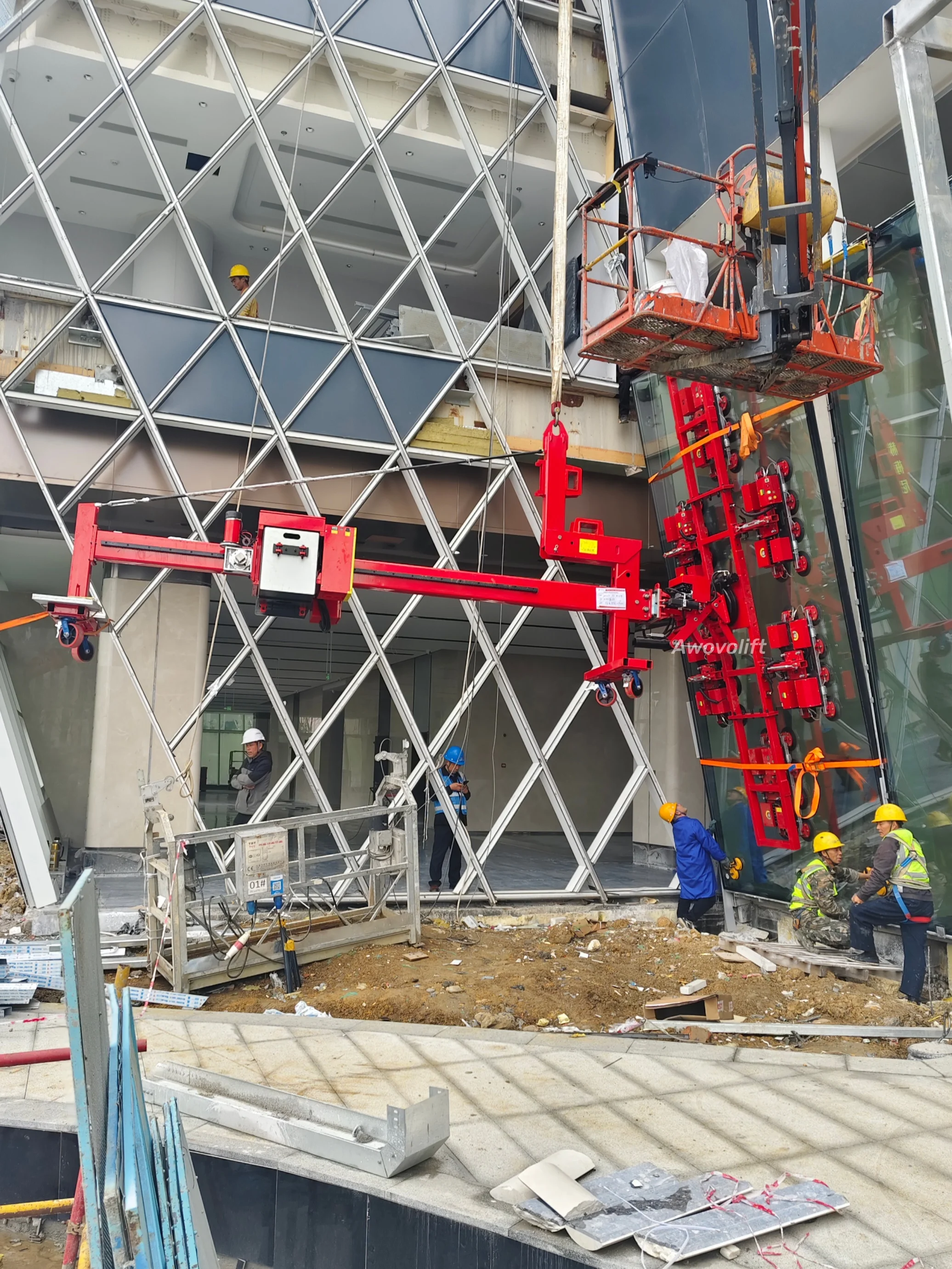 Вакуумный подъемник Awovolift Counterbalance на 3 тонны для изогнутого и плоского стекла, для переворачивания и вращения, установки остекления фасадов под карнизом, CE (art.: 3920dbead179d) - 3920dbead179d
