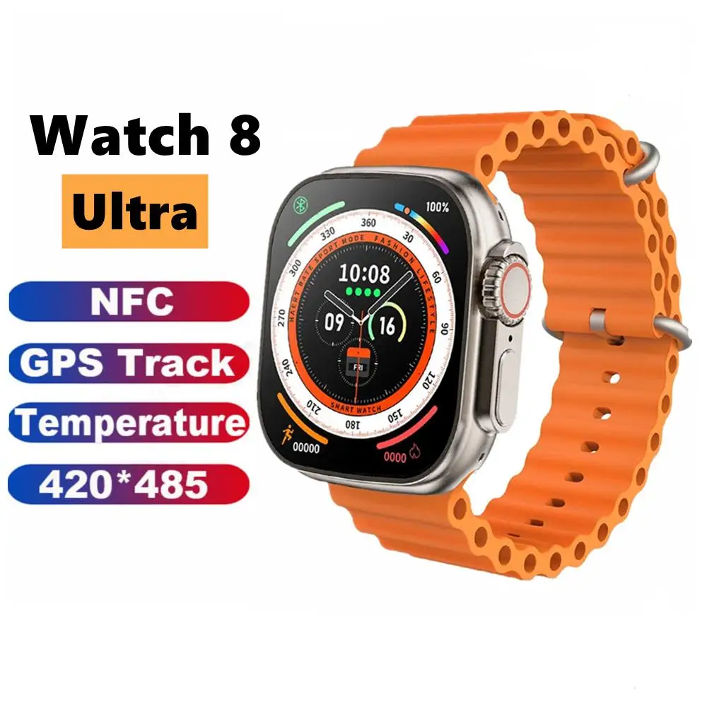 

2022 New Wireless Sports SmartWatch Series 8 Ultra Stainless Steel Multifunction NFC Waterproof Inteligente Watch 8 For Men