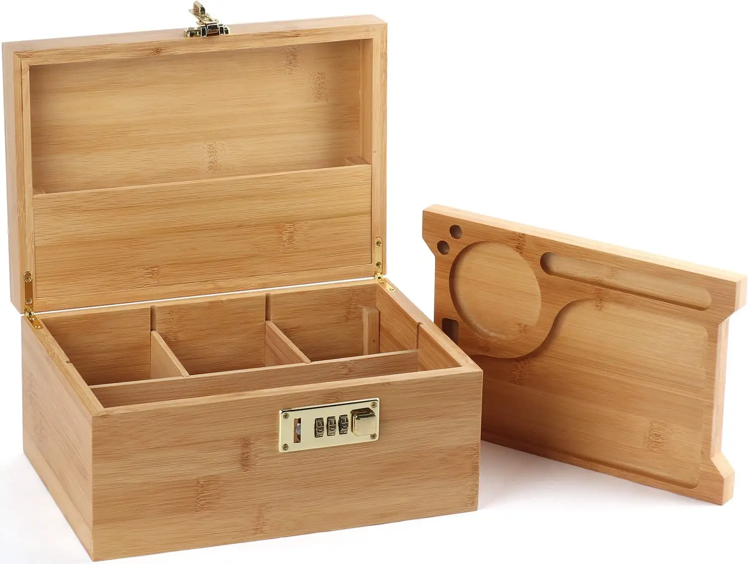 

Большая бамбуковая коробка с комбинированным замком, декоративная коробка для домашнего хранения, Бамбуковая коробка