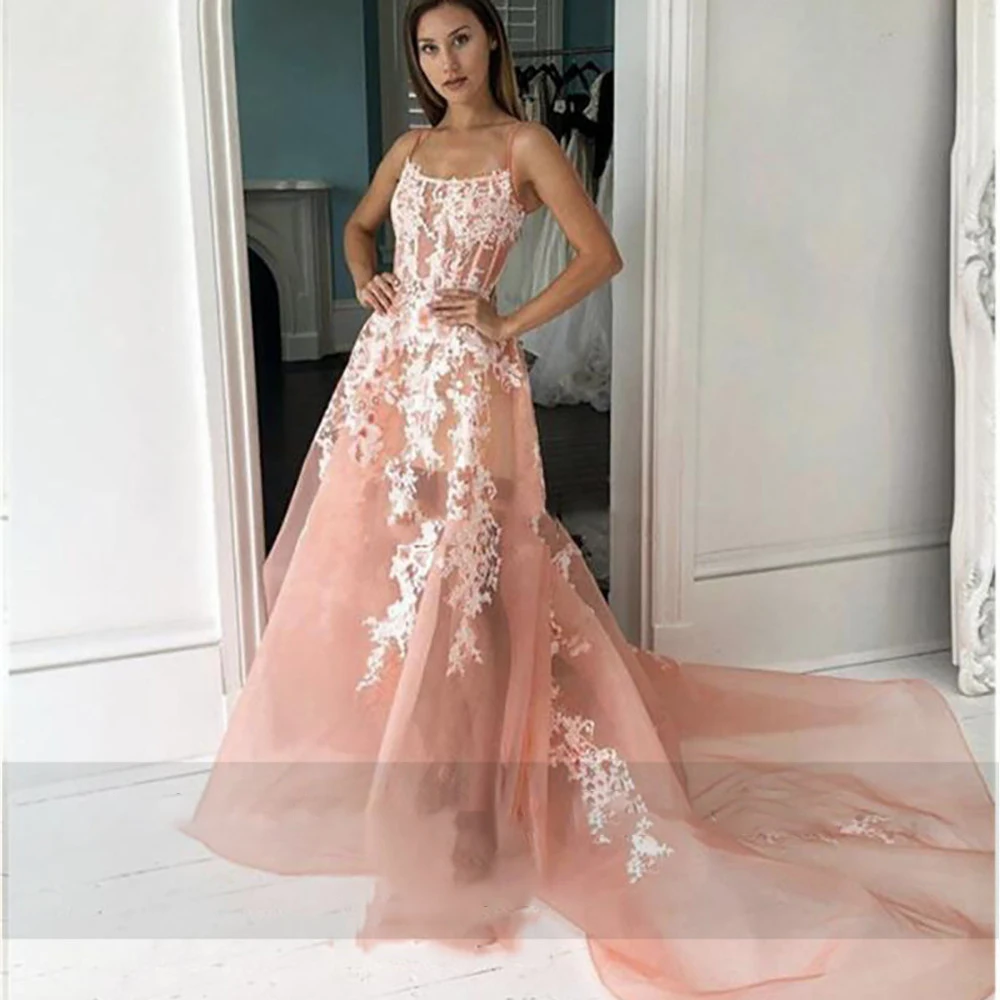 

A-Line Boat Neck HF102 Evening Party Dresses For Women Floor Length Elegant Tulle Slim Gowns Vestidos De Noche Robes Soirée