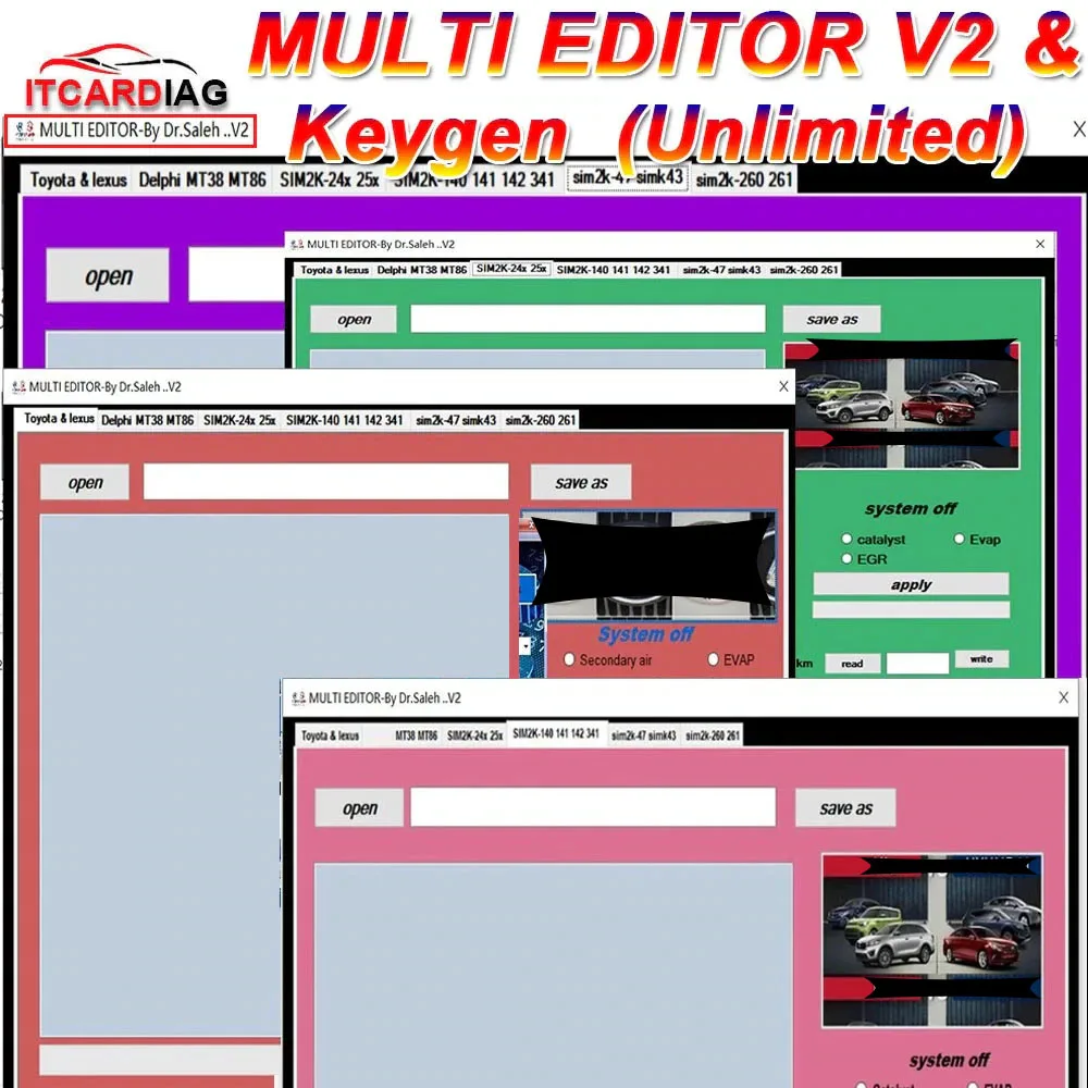 

2023 MULTI EDITOR V2 With Free Keygen DPF EGR DTC REMOVER for KIA HYUNDAI DTC OFF EDITOR for TOYOTA DTC and EDIT