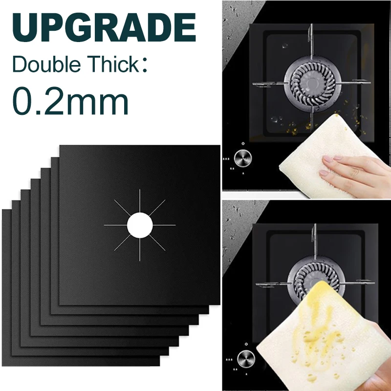 5-20pcs Gas Stove Protector Reusable Cooker Cover Liner Clean Mat Kitchen Burner Stovetop Cleaning Pad Kitchen Fitting Utensils