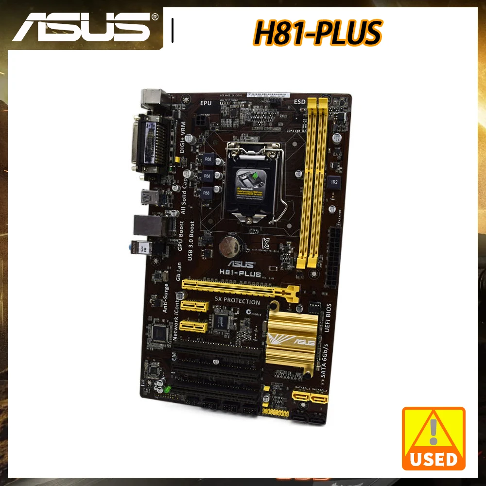 

ASUS H81-PLUS Motherboard 1150 Motherboard DDR3 Intel H81 Dual Channel 16GB SATA3 PCI-E X16 ATX Support Core i5-4460 i3-4350 CPU
