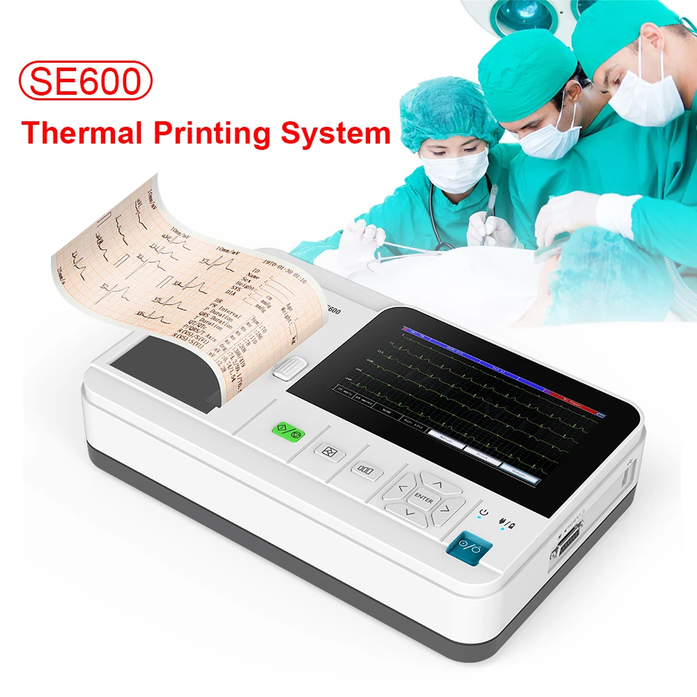 

SINOHERO New SE600 6 Channel Electrocardiograph 12-lead ECG Machine with Thermal Printing 7'' LCD Display EKG Cardiac MOnitor