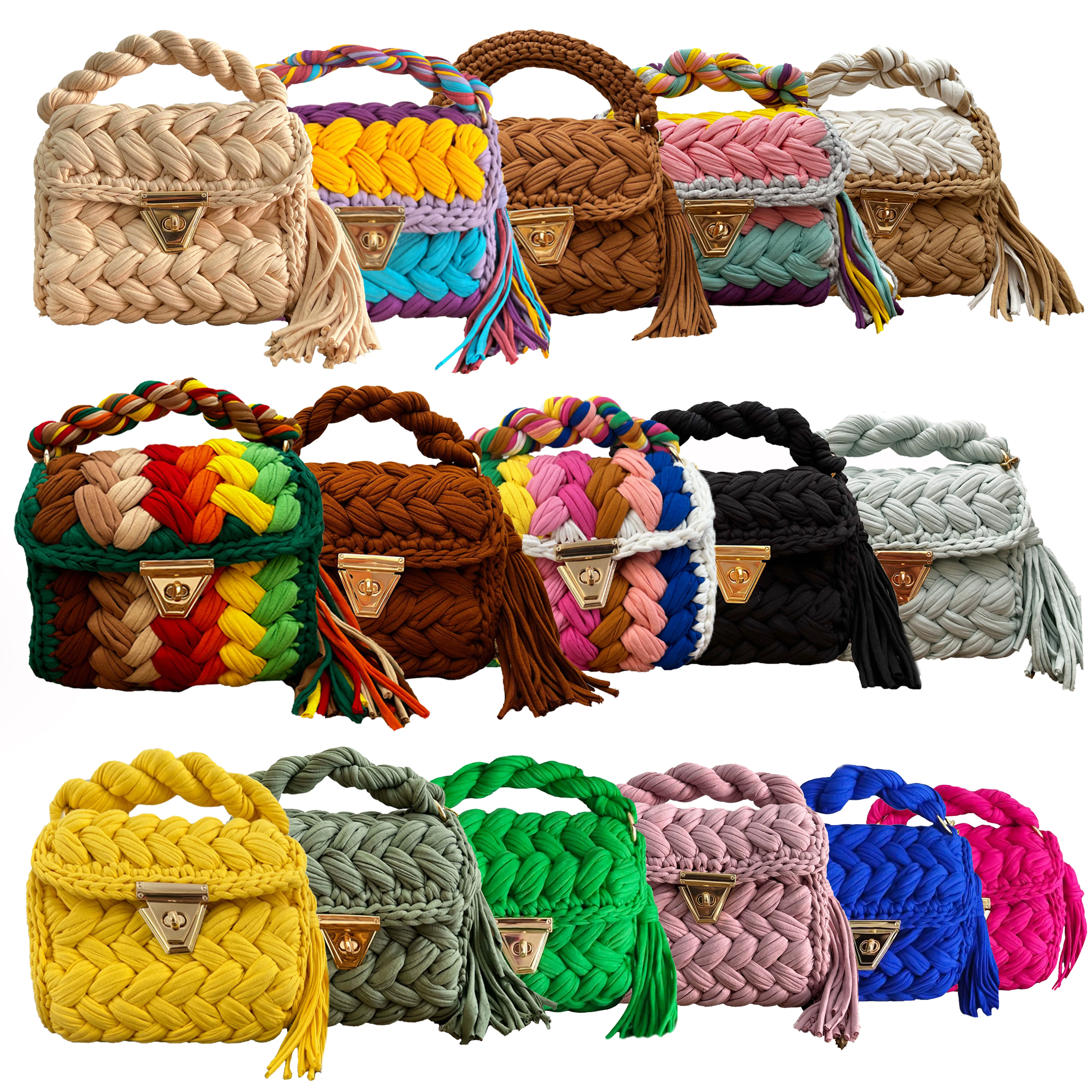 

CHQEL Evening Clutch Bag for Women, Handmade Crochet Wedding Party Purse, Small Flap Formal Crossbody Handbag Evening Clutch
