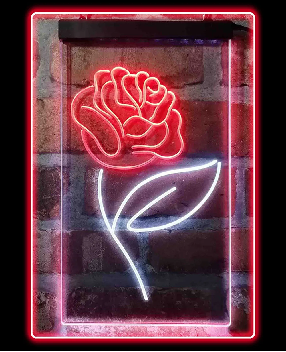 

Custom Neon Sign Rose Flower Dual Color LED Neon Light for Shop Wall Decoration Hanging Light