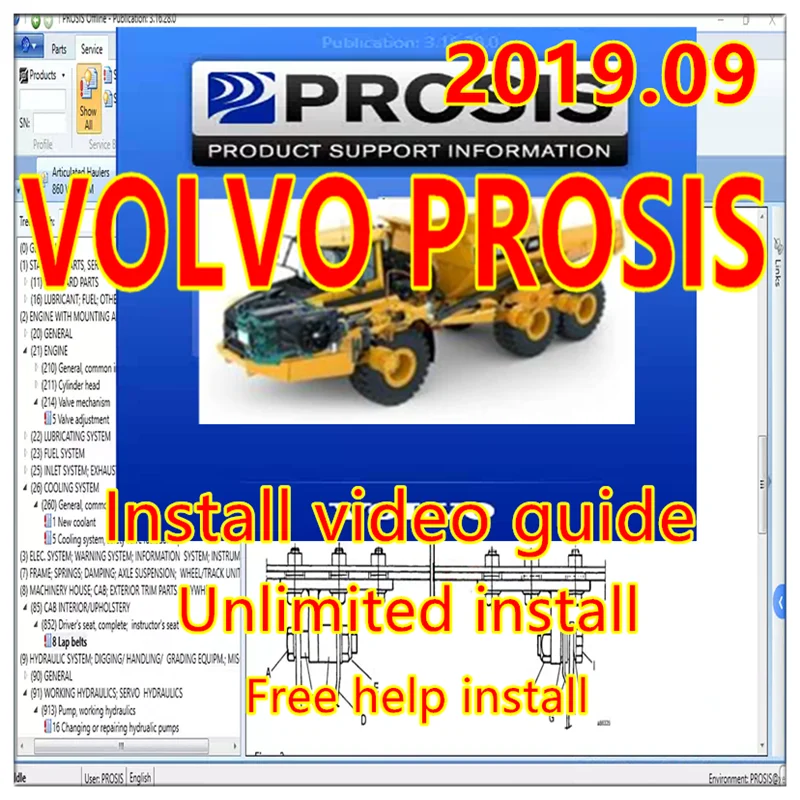 Для Volvo Prosis 2019,08 офлайн каталог электронных запчастей руководства по ремонту строительного оборудования для Volvo неограниченная установка бесплатно