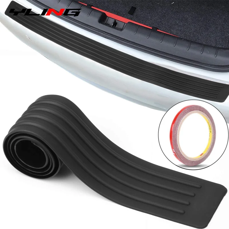 

Car Rear Bumper Guard Universal Black Rubber Anti Scratch Trunk Door Sill Sticker Protector Mouldings Pad Trim Cover Strip