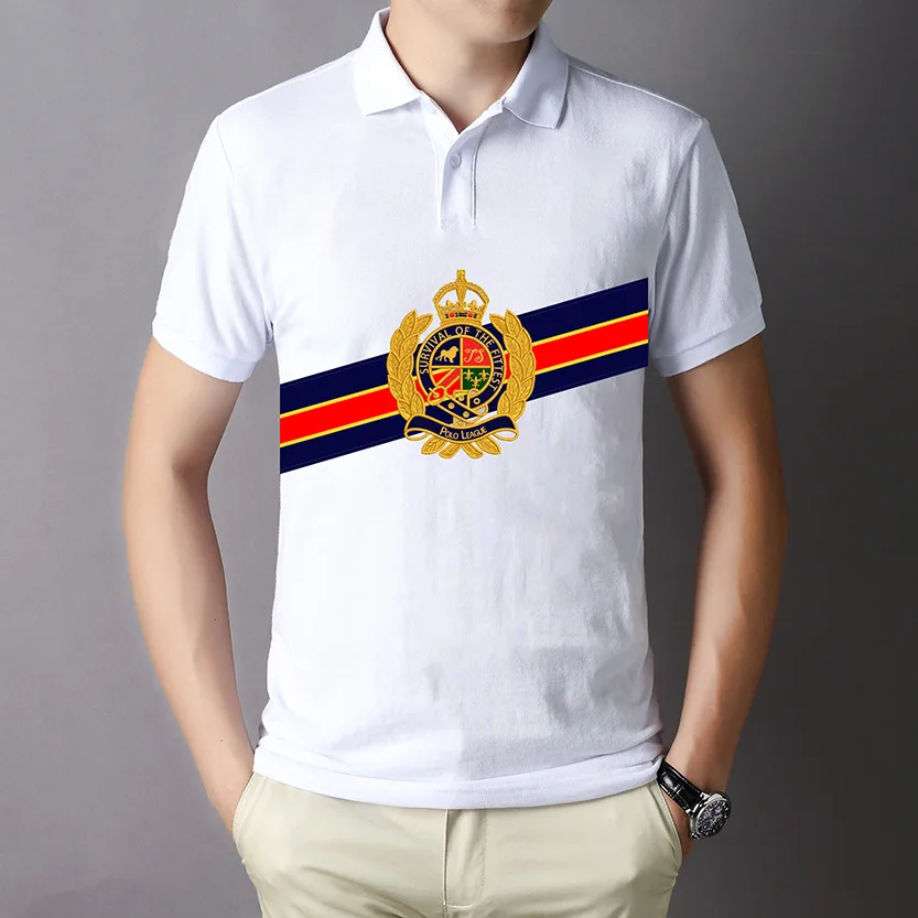 

2023 summer pure cotton polo shirt men's short-sleeved business casual hot style foreign trade simple splicing thin section