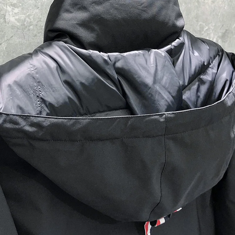TB Thom Men's Jacket Fashion Winter Clothing Classic Brand Zipper style Coat Hoodie Windbreaker striped outdoor Leisure Clothing