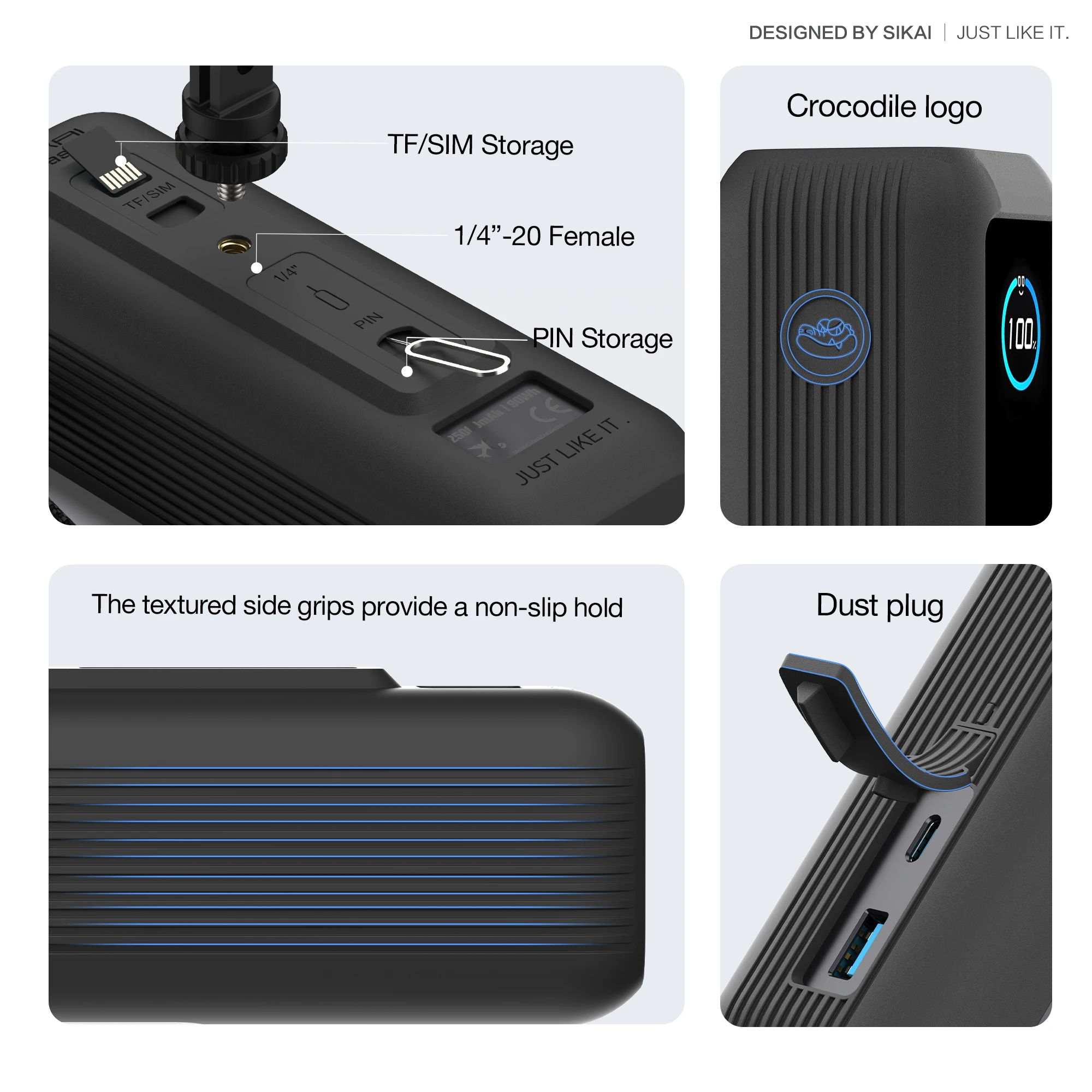 Фото Силиконовый чехол для Anker Zolo 25000 мАч, 165 Вт, внешний аккумулятор, защитный чехол для TF/SIM-карты, сумка для хранения PIN, портативный дорожный чехол №5