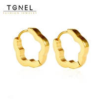 2022 new gold color stainless steel hoop earrings for men women cute sweet hollow flower charm jewelry piercing oreja