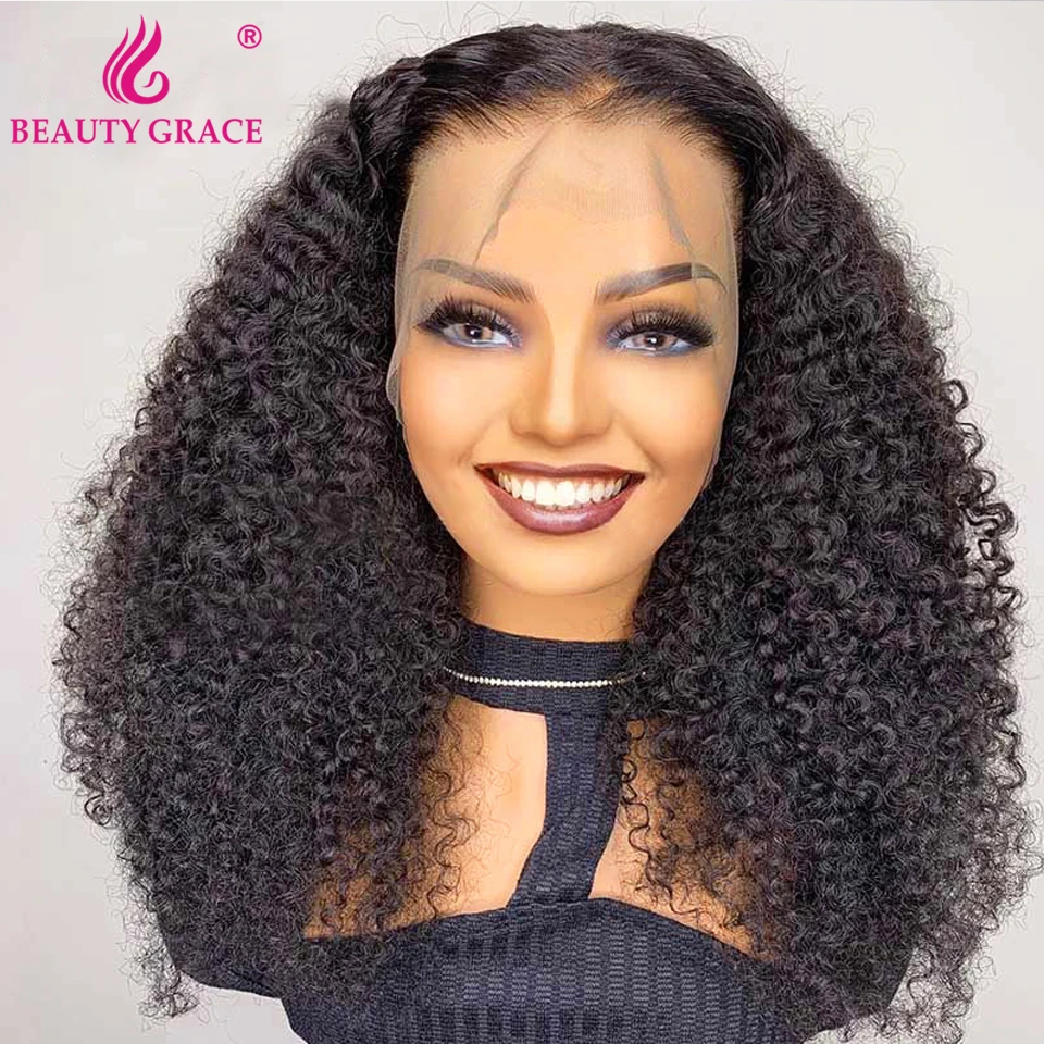 Transparent 13X4 Deep Curly Lace Frontal Wigs For Women Human Hair 30 Inch Lace Front Wig Brazilian Kinky Curly Human Hair Wig