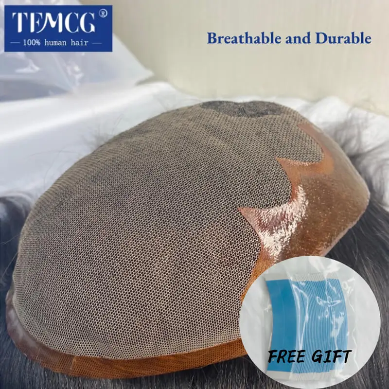 Акция Q6 парик из натуральных человеческих волос на сетке и ПУ мужской протез