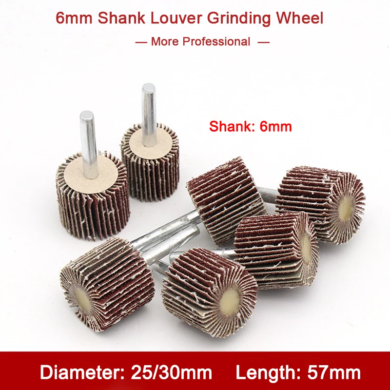 

1Pcs 6mmShank Louver Grinding Wheel Diamond Abrasive Cloth wheel For Metal Wood Stone Stainless Steel Leather Plastic Polishing