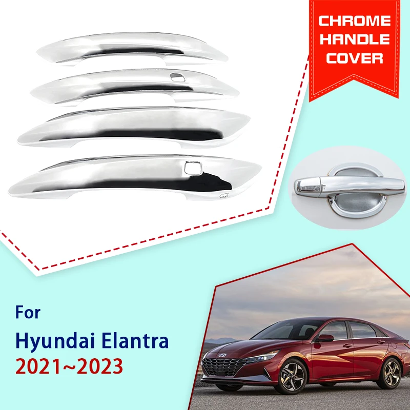 

Хромированная крышка дверной ручки для Hyundai Elantra CN7 Avante i30 седан 2021 2022 2023 автомобильные запчасти аксессуары защитные наклейки отделка
