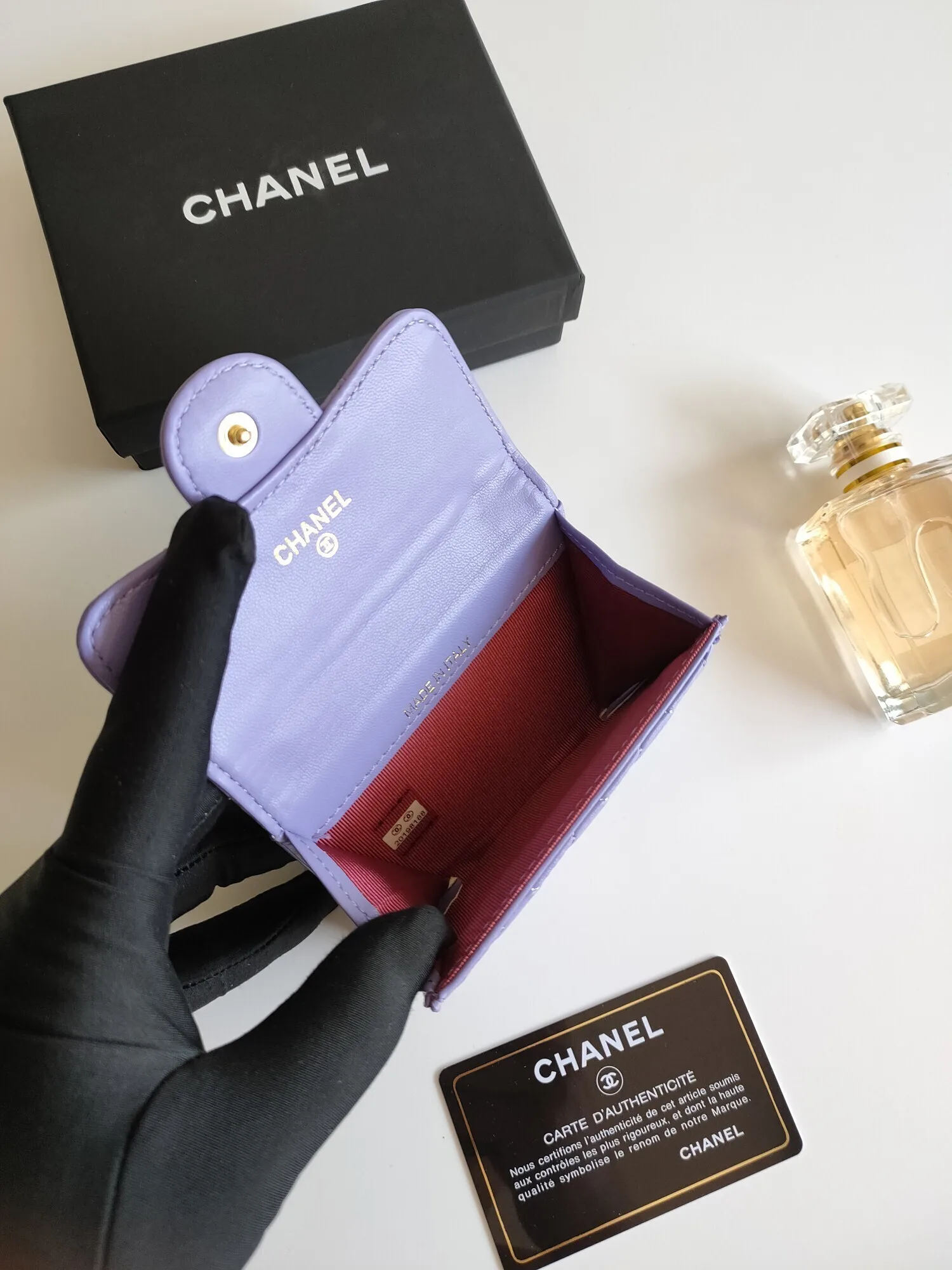 В Стиле Держатель Для Карт Chanel Classic Flap Из Овчины И Яловичной Кожи Копия 1:1