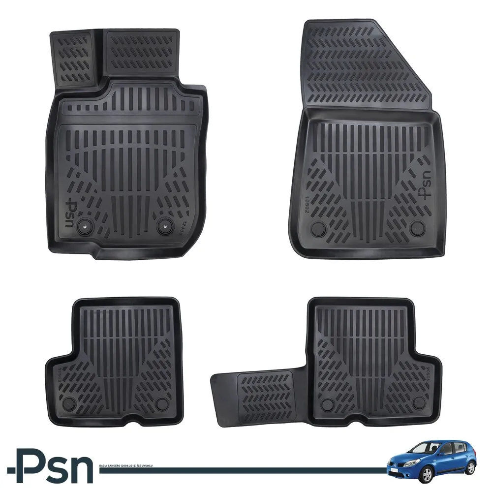 

3D Pool Car Mats Dacia Sandero Between for 2008 2012 Auto Interior Carpet Protector Accessories Rubber Luxury Floor Non Slip PSN