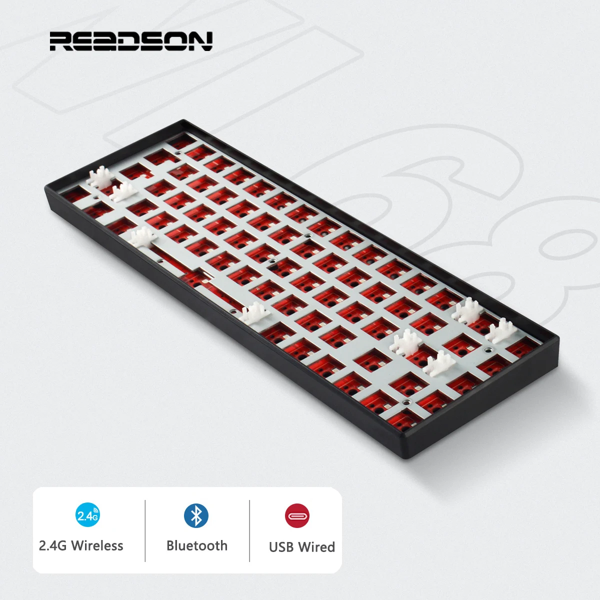 

Readson 68 клавиш Hotswap DIY Набор клавиатуры 2,4G беспроводной Bluetooth для Cherry Gateron игровая механическая клавиатура