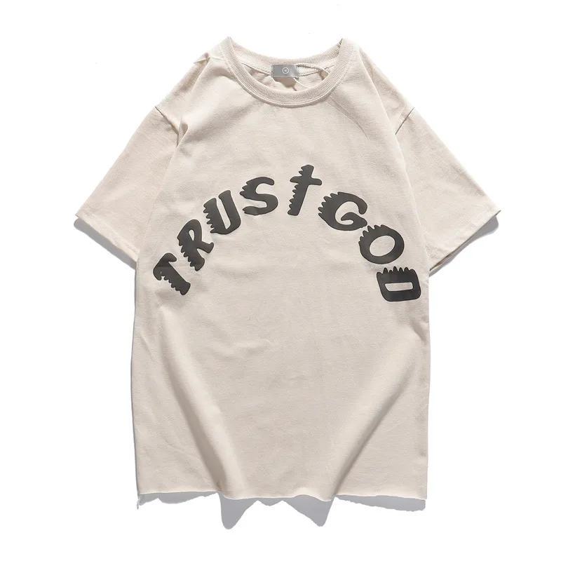 

Oversized Sunday Service T-shirt Men Trust God Tee Women 1:1 High Quality Hip Hop Kanye West Tops CPFM Short Sleeve Holy Spirit
