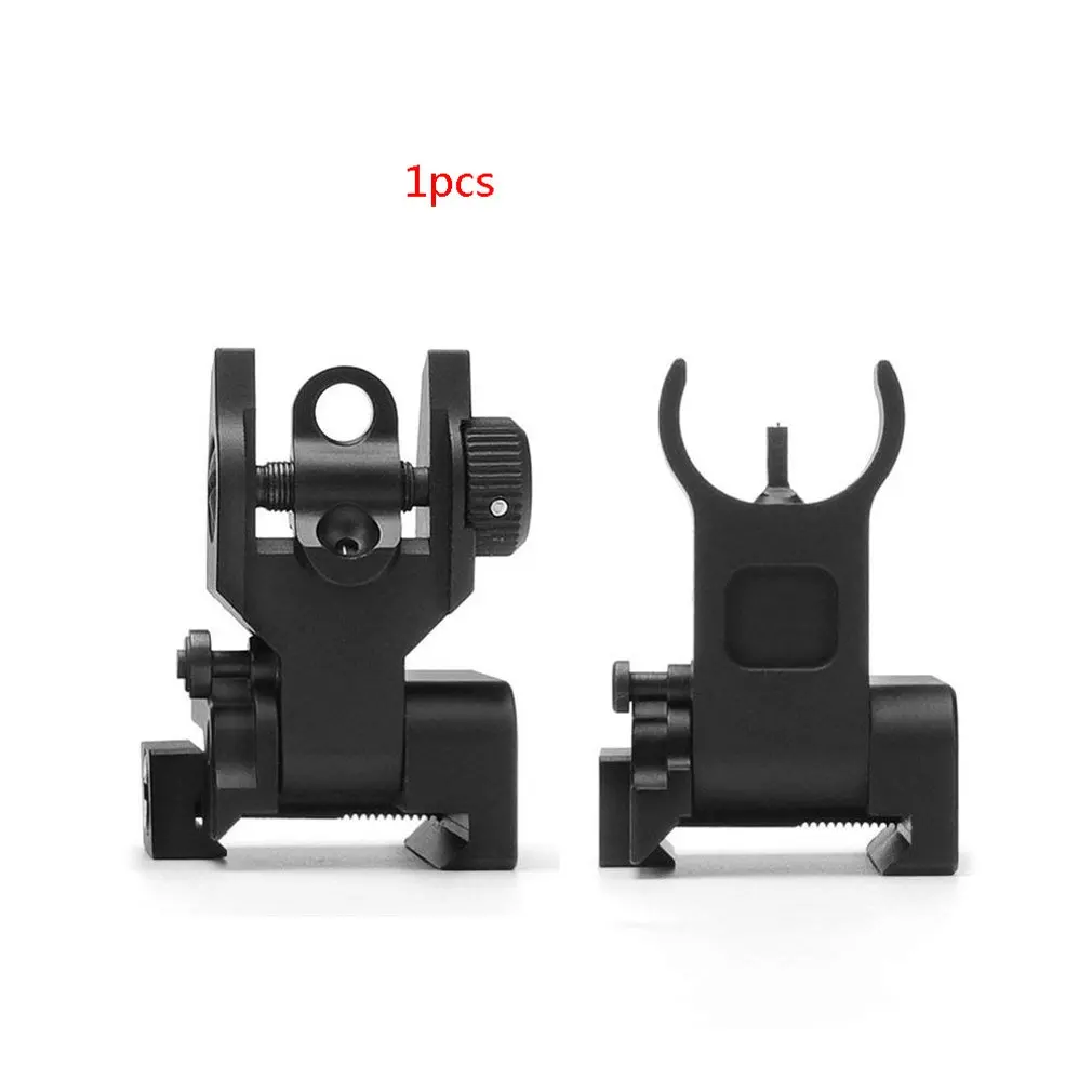 

Flip Up Front Rear Iron Sight Set Dual Half Moon Shape BUIS Sights for 20mm Mount of Hunting Rifle Airsoft