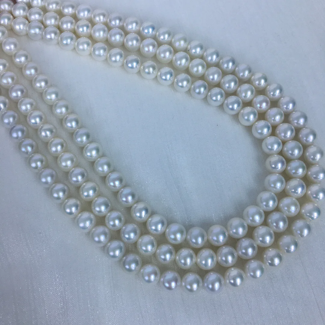 

MADALENA SARARA 8-9mm Perfectly Round Freshwater Pearl Strand Women Necklace Natural White Color
