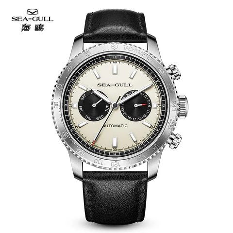 Relojes Mecánicos Automáticos Seagull Panda Ojo GMT Relojes de Pulso con Calendario Dual Tachímetro Relojes Piloto Nuevo Modelo 43mm 2025