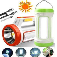 portable led searchlight powerful long distance solarusb rechargeable spotlight flashlight hand lamp outdoor hunting fishing