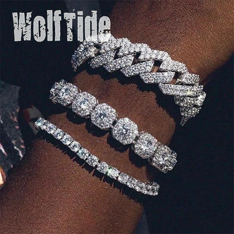 

2.5-15mm Tennis Chain Bracelet for Men Women Gold Plated Iced Out CZ Cubic Zirconia Chains Hip Hop Luxury Jewelry with Gift Box