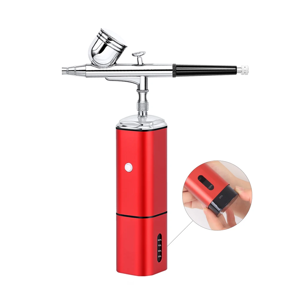 Best Quality Mini Personal Airbrush Compressor Cordless Portable Battery Replaceable Foundation Make Up Craft Barber Salon Set