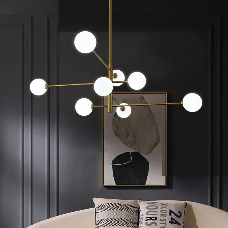 Современный скандинавский стиль LED люстра для гостиной спальни столовой кухни потолочная лампа золото медь медь G9 подвесной свет.