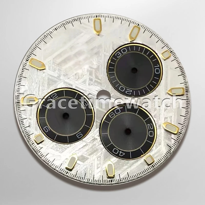 

Luxury Mechanical Watch Gold Color Meteorite Watch Dial For Daytona For Men, Fit to 4130 Movement, Watch Parts