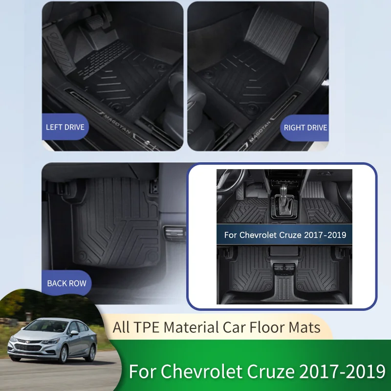 

Автомобильные водонепроницаемые Нескользящие напольные коврики из ТПЭ, защитная подкладка, коврик для ног для Chevrolet Cruze Holden Astra Sedan D2LC 2017 ~ 2019