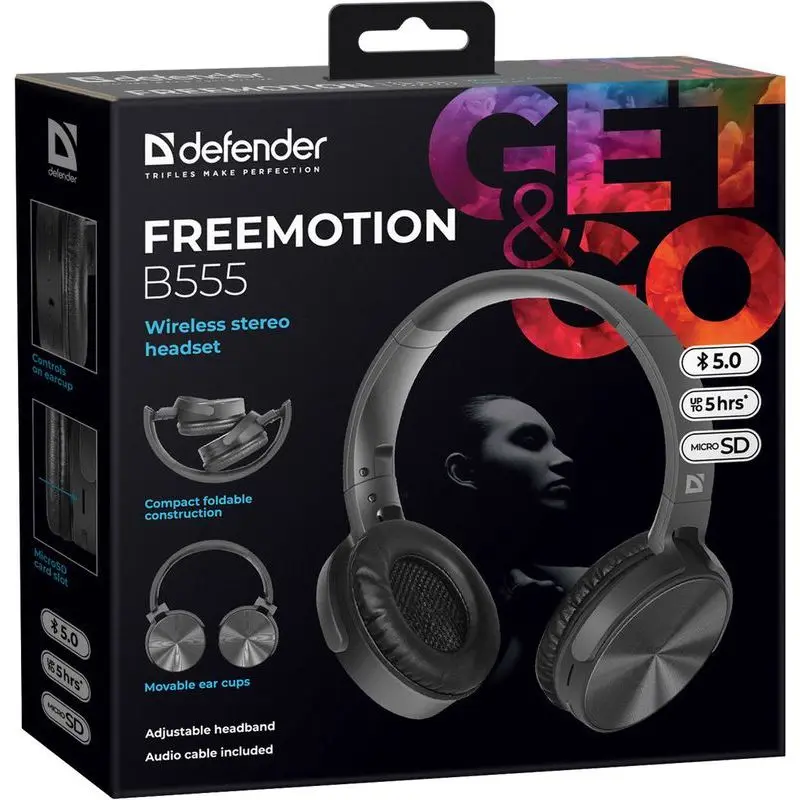 Беспроводные наушники Defender FreeMotion B555 черный Bluetooth