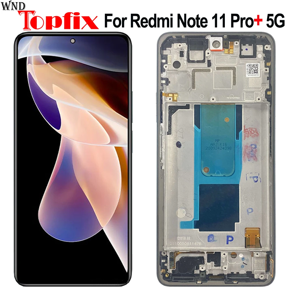

ЖК-дисплей Amoled 6,67 дюйма для Xiaomi Redmi Note 11 Pro Plus 5G, сенсорный экран с дигитайзером в сборе 21091116UG 21091116UC, дисплей