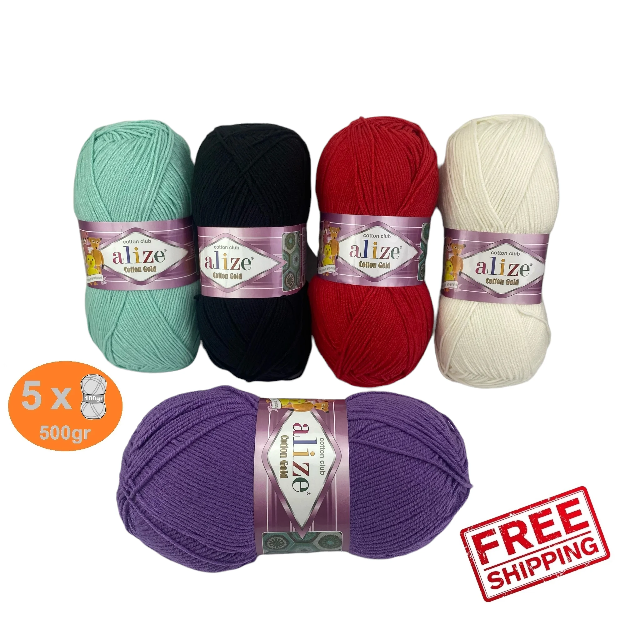 

Alize Cotton Gold Yarn 5x100gr-330mt %55 Cotton Amigurumi Soft Baby Blanket Cardigan Sweater Shawl Blouse Home Textile